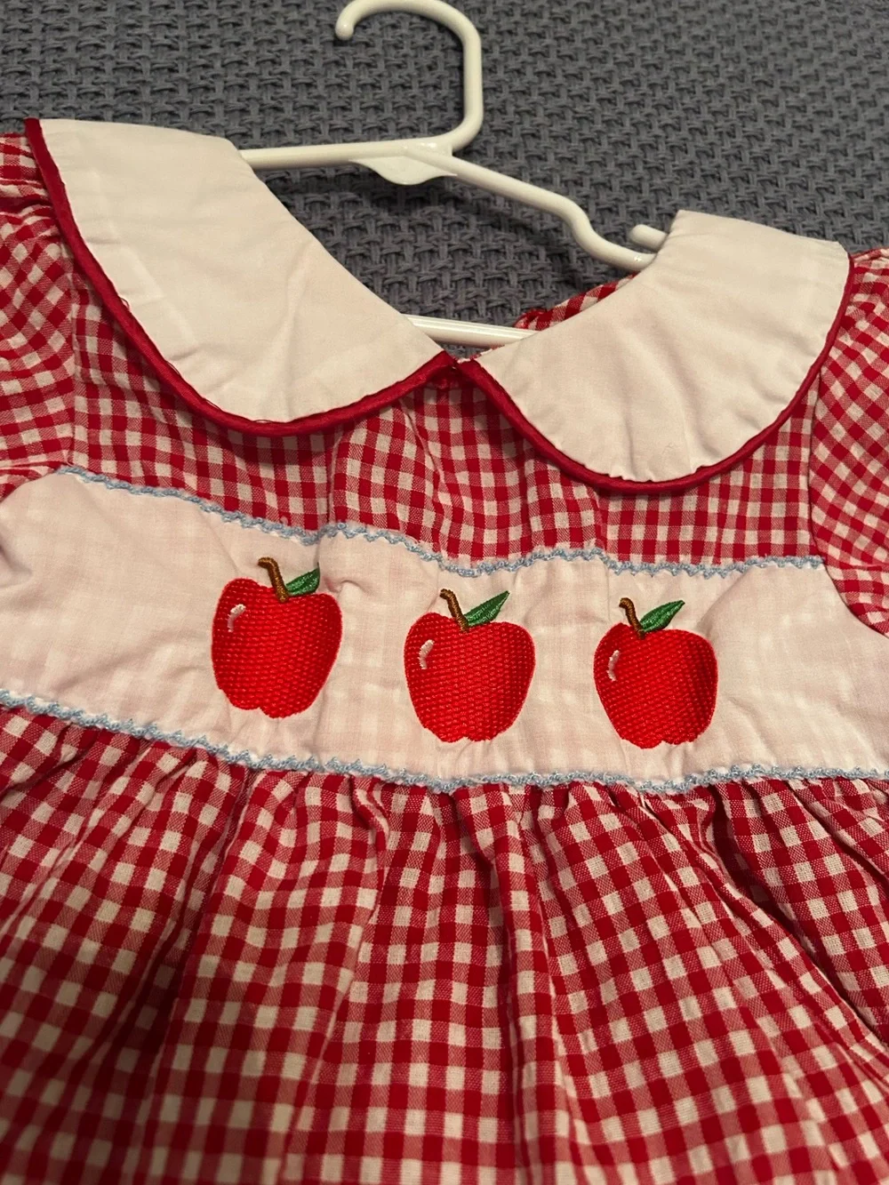 Smocked Red Gingham Back to school outfit